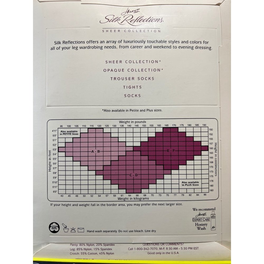 Vintage 1996 Hanes Silky Reflections Sheer Pantyhose Control Top Sandalfoot Bare - Picture 5 of 6
